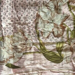 Designer inspired silk Floral Patterned Scarf